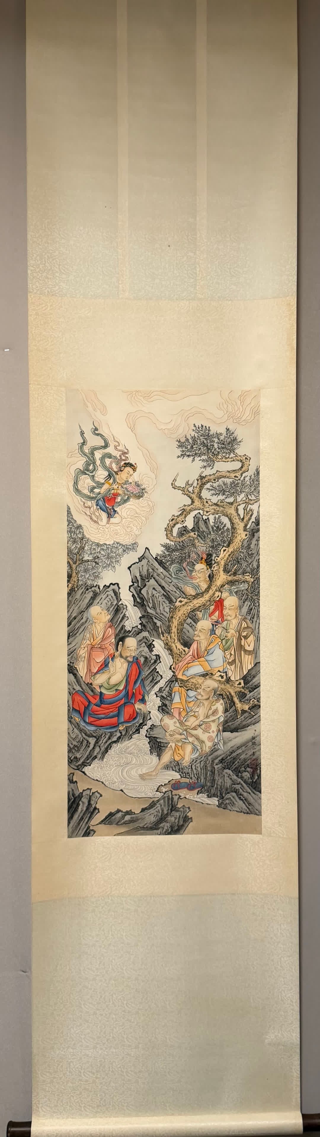 A picture of Ding Guanpeng's Buddhist story: Ding Guanpeng's Buddhist story picture SIZE: Painting core90x42cm (The Dimensions Of All Batches Are Manually Measured.If You Need More Detailed Information, Please Contact Our Customer Service Before