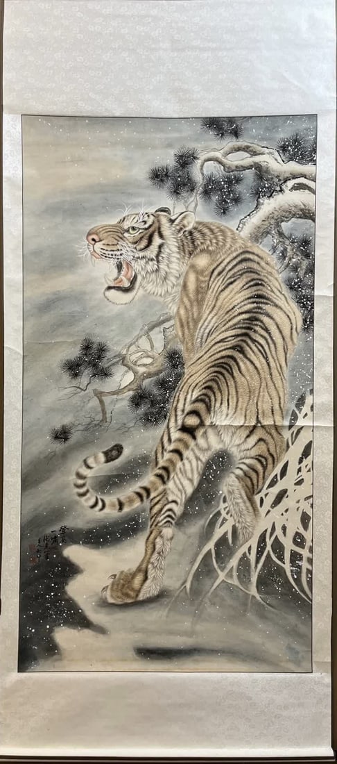 A painting by Feng Dazhong: Feng Dazhong's painting SIZE: 169x89cm (The Dimensions Of All Batches Are Manually Measured.If You Need More Detailed Information, Please Contact Our Customer Service Before Bidding.)