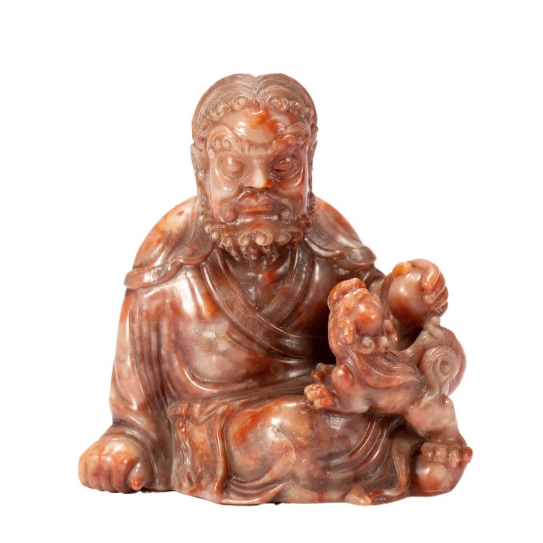 A carving of Shoushan stone figures in the Qing Dynasty: Qing Dynasty Shoushan stone figure carving SIZE: L:9cm W:5cm H:9cm W:410g (The Dimensions Of All Batches Are Manually Measured.If You Need More Detailed Information, Please Contact Our Customer Servic