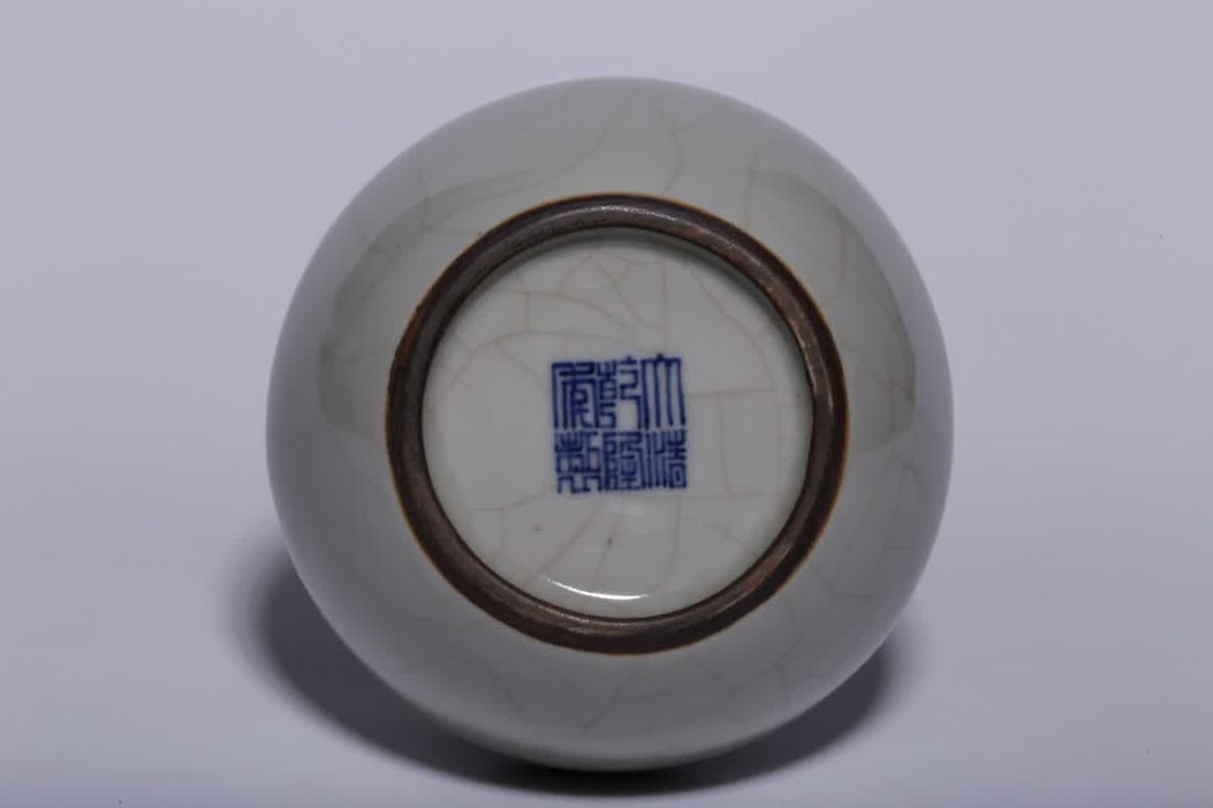 A Qing Dynasty official glazed string pattern appreciation bottle - 6