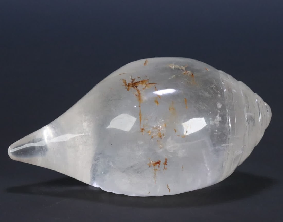 A piece of Qing Dynasty crystal snail: Qing Dynasty crystal snail SIZE: 13x7.3x6.2cm W:561.4g (The Dimensions Of All Batches Are Manually Measured.If You Need More Detailed Information, Please Contact Our Customer Service Before Bidding.)
