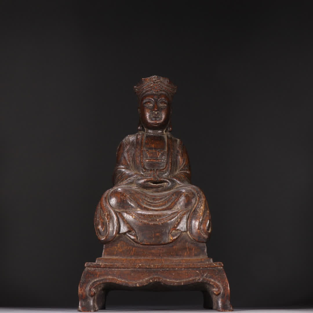A statue of Guanyin in the Qing Dynasty: Qing Dynasty agarwood Guanyin statue SIZE: H:26cm W:14cm W:244.5g (The Dimensions Of All Batches Are Manually Measured.If You Need More Detailed Information, Please Contact Our Customer Service Before