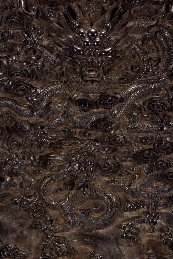 A Qing Dynasty rosewood dragon pattern interstitial screen - 3