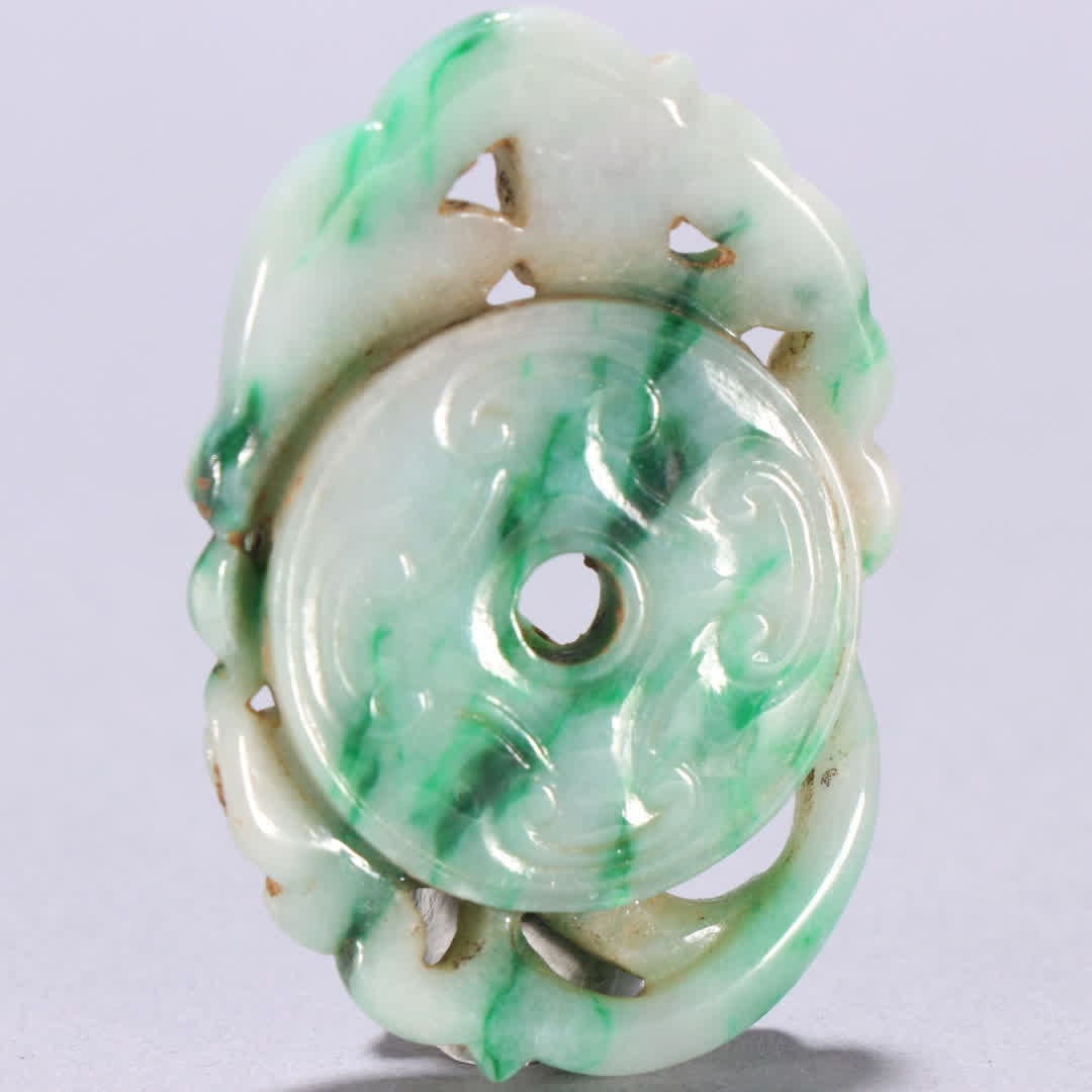 A Qing Dynasty jade dragon pattern pendant - 6