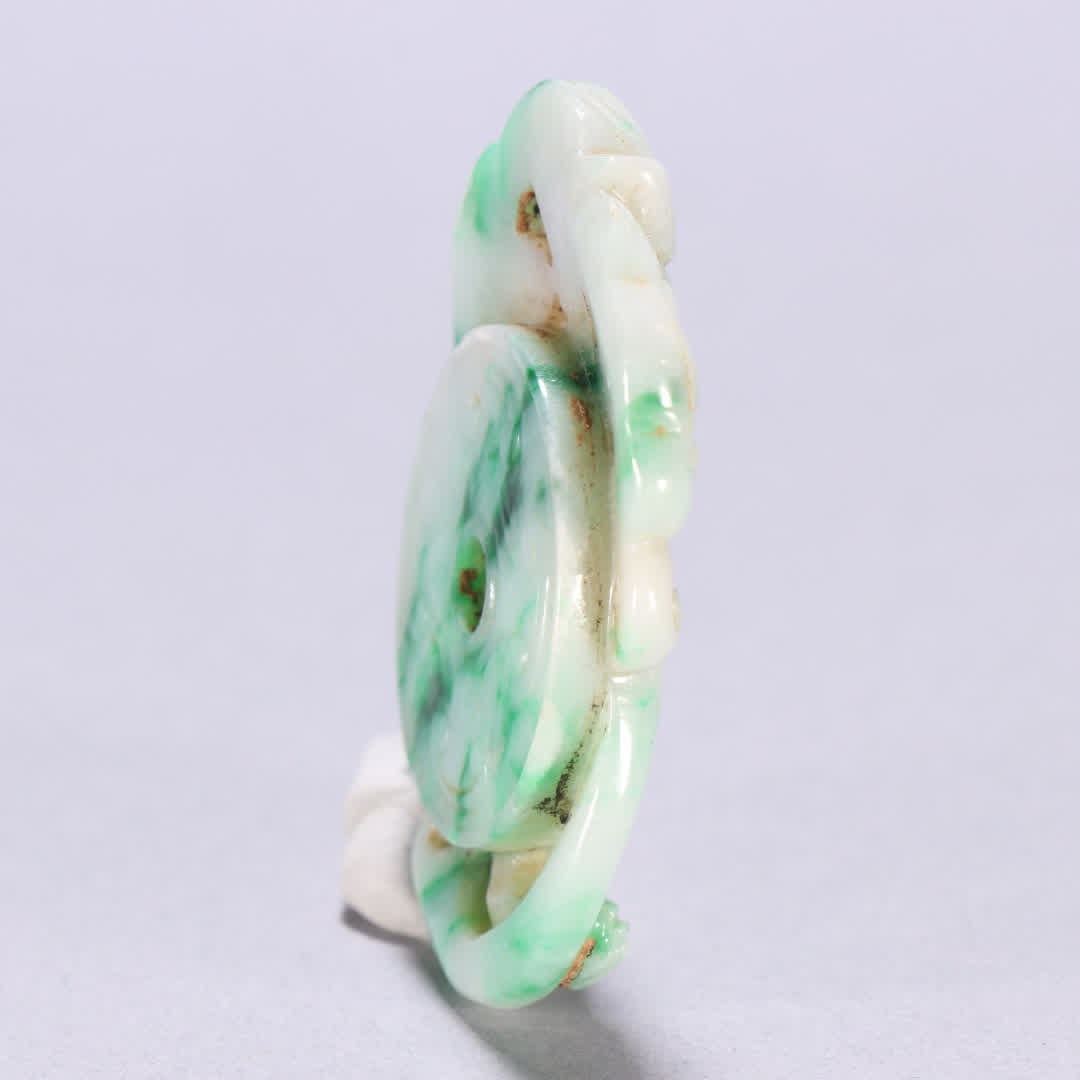 A Qing Dynasty jade dragon pattern pendant - 7