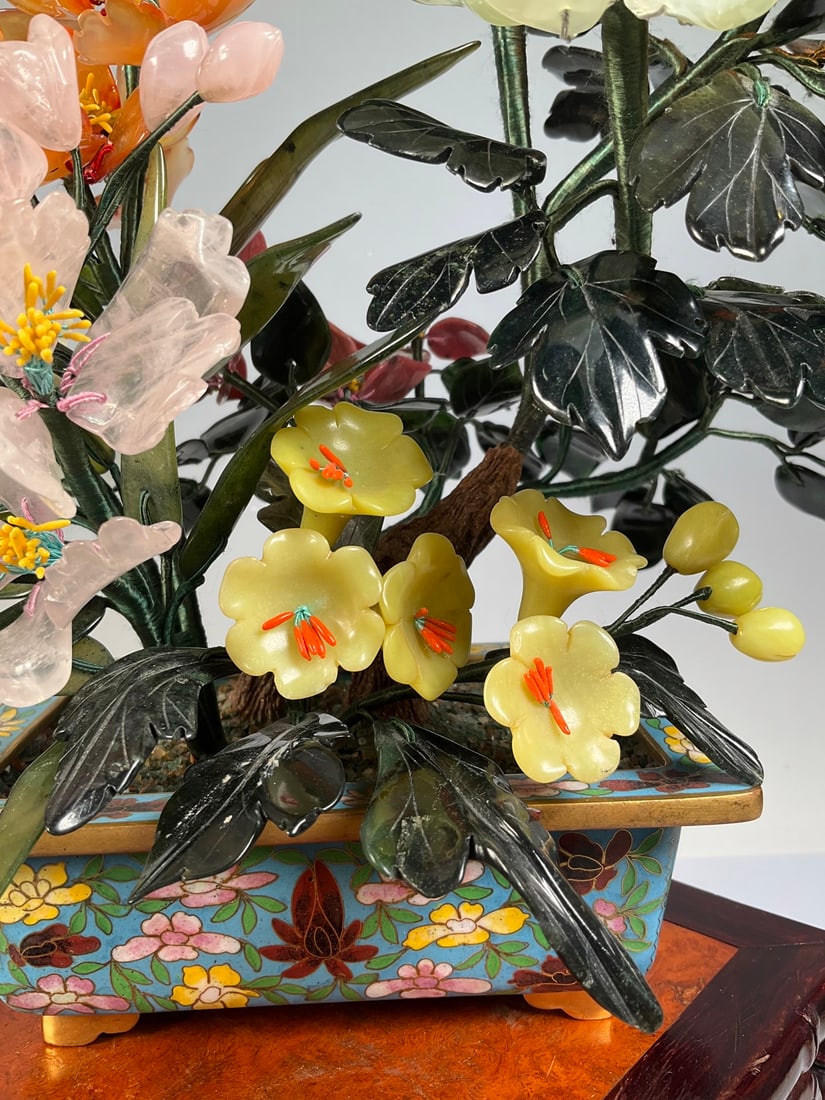 An Exquisite Cloisonne Flower Pattern Bonsai - 4