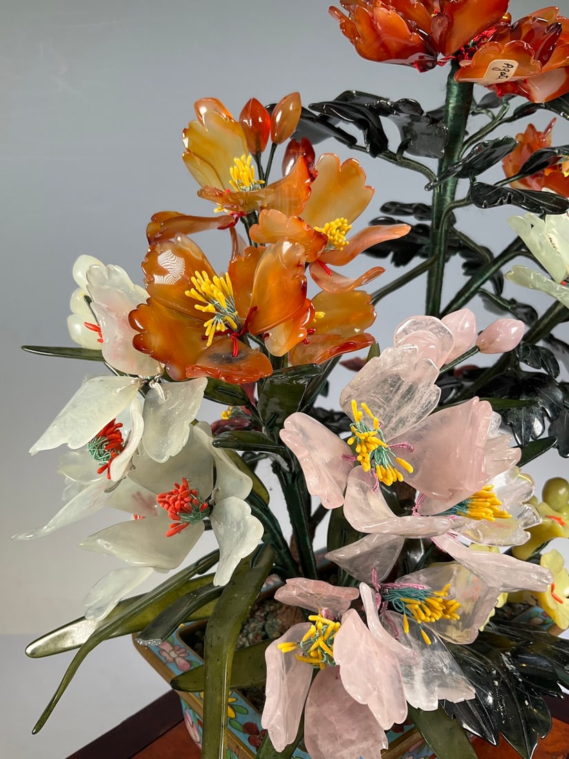 An Exquisite Cloisonne Flower Pattern Bonsai - 6