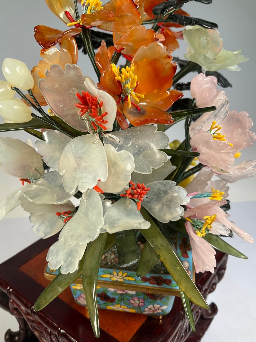 An Exquisite Cloisonne Flower Pattern Bonsai - 7