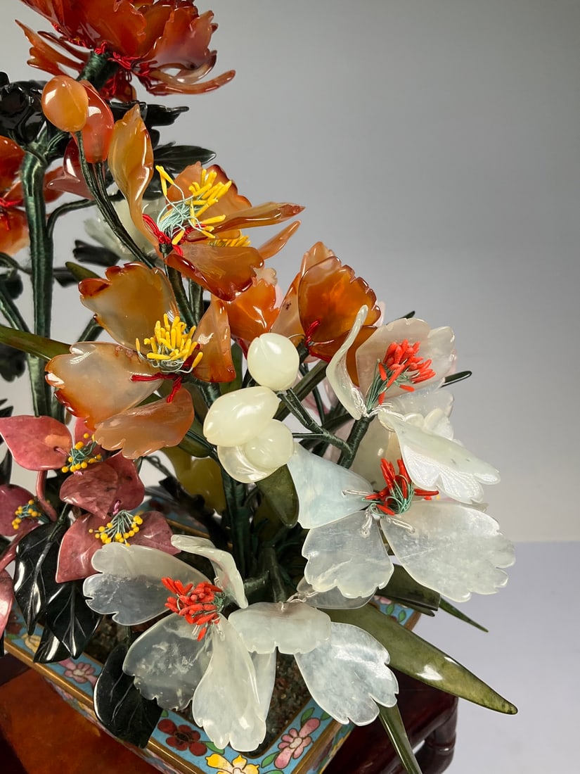 An Exquisite Cloisonne Flower Pattern Bonsai - 8