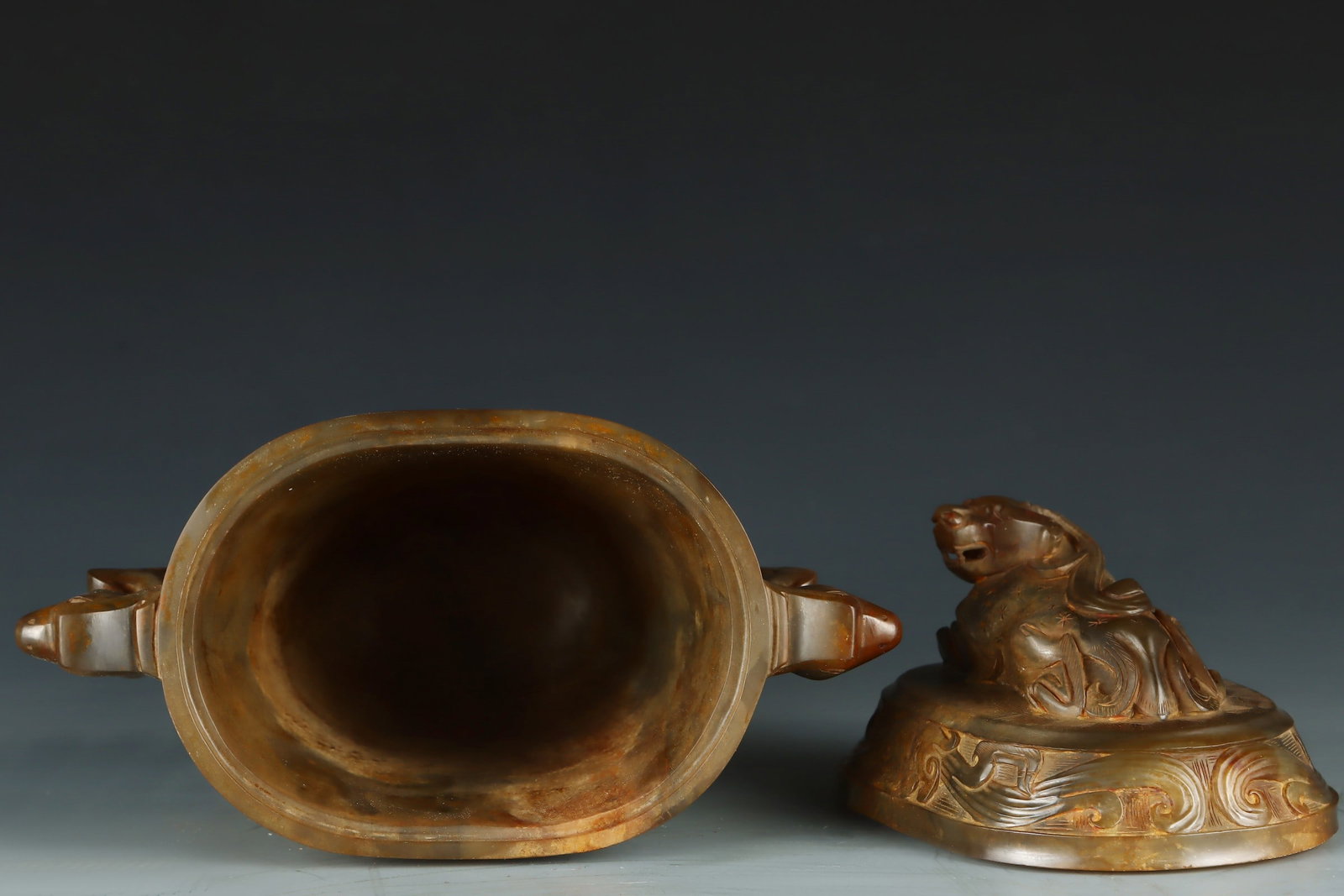 An Exquisite White Jade Dragon Pattern Double-Ears Bowl - 7