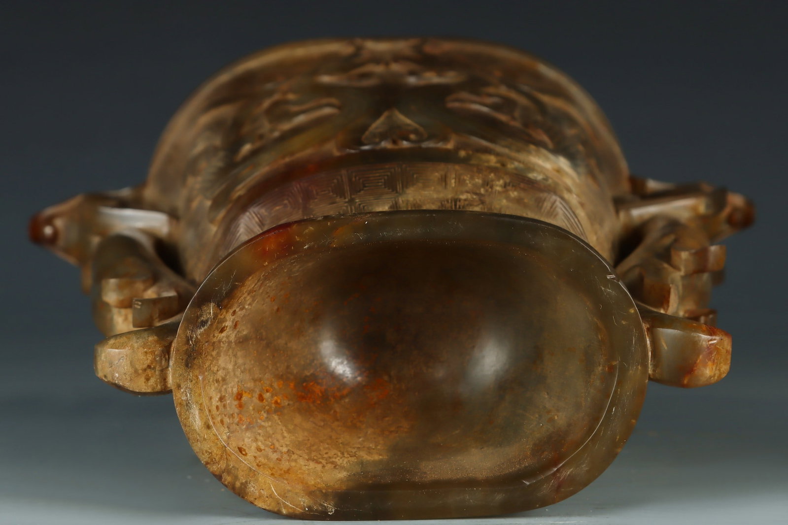 An Exquisite White Jade Dragon Pattern Double-Ears Bowl - 9