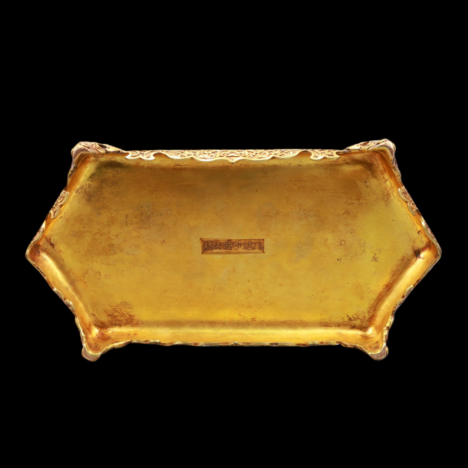 A Exquisite Gilt Bronze Landscape and Figure Pattern Lotus Pattern Screen - 11