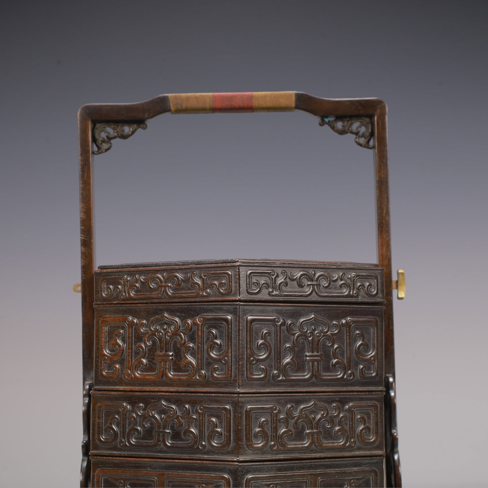 A Exquisite Zitanwood Lotus Pattern Box - 2