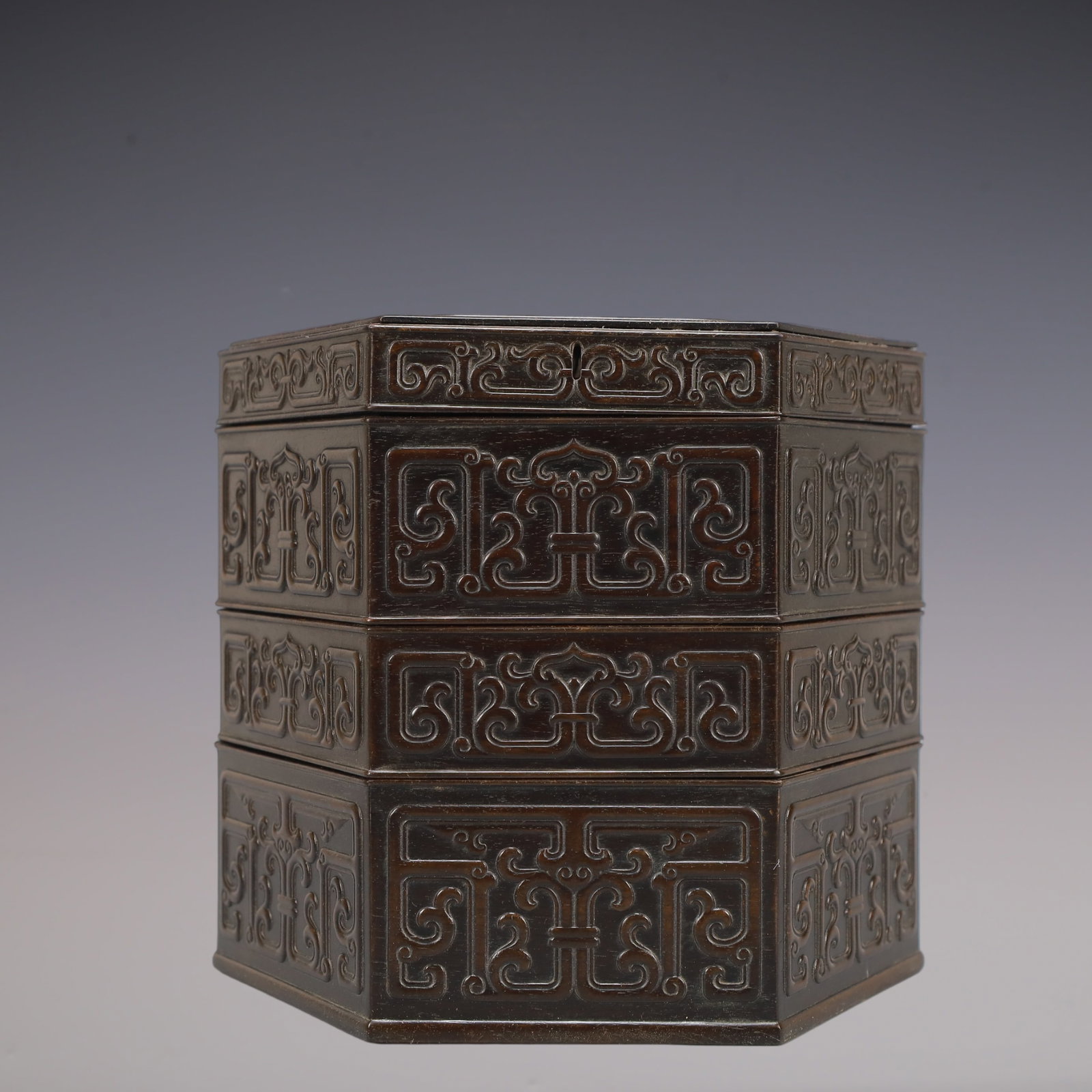 A Exquisite Zitanwood Lotus Pattern Box - 7