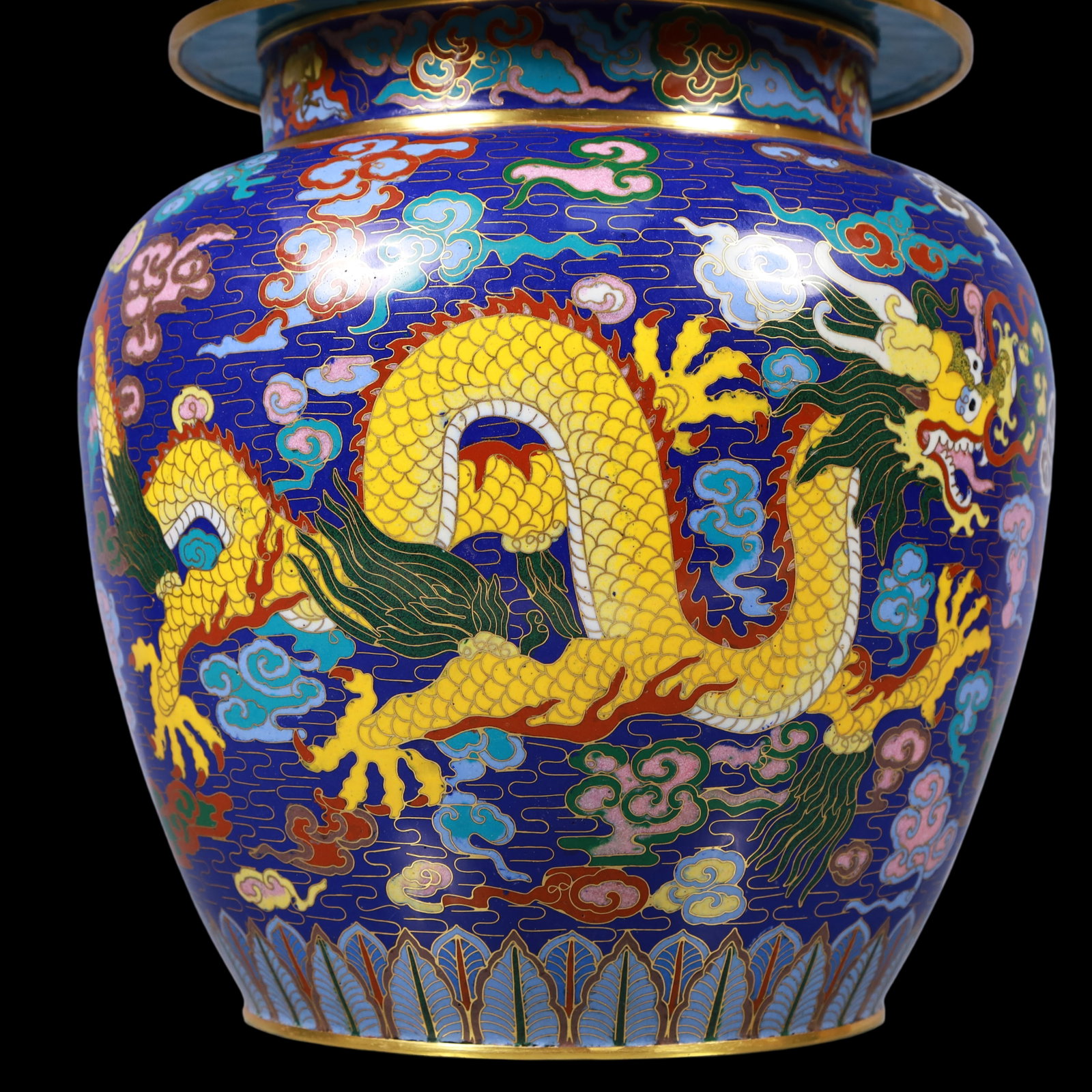 A Pair of Exquisite Cloisonne Auspicious Cloud Pattern Dragon Pattern Jar - 6