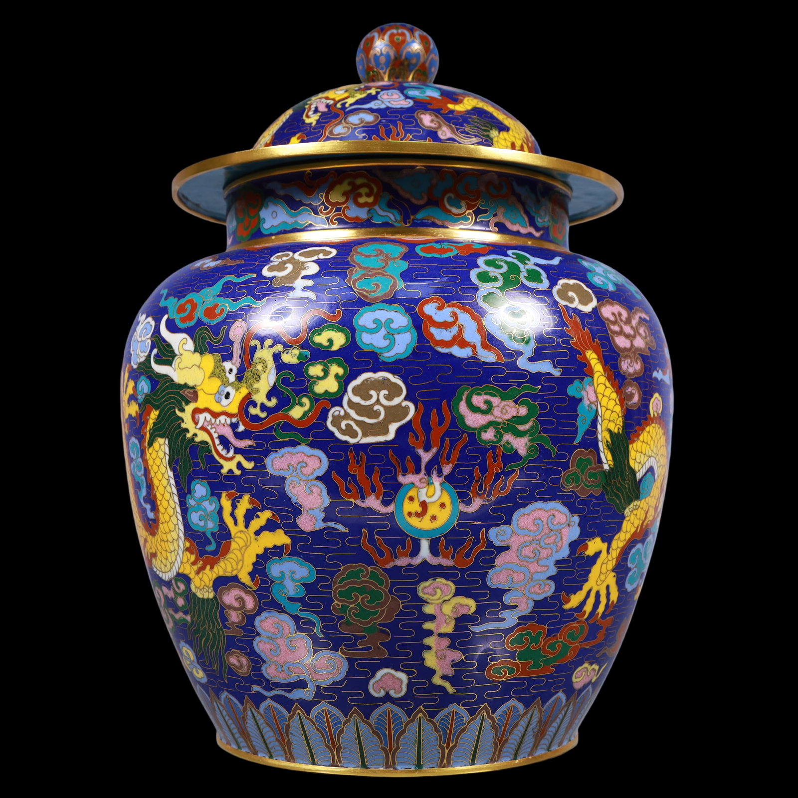A Pair of Exquisite Cloisonne Auspicious Cloud Pattern Dragon Pattern Jar - 7