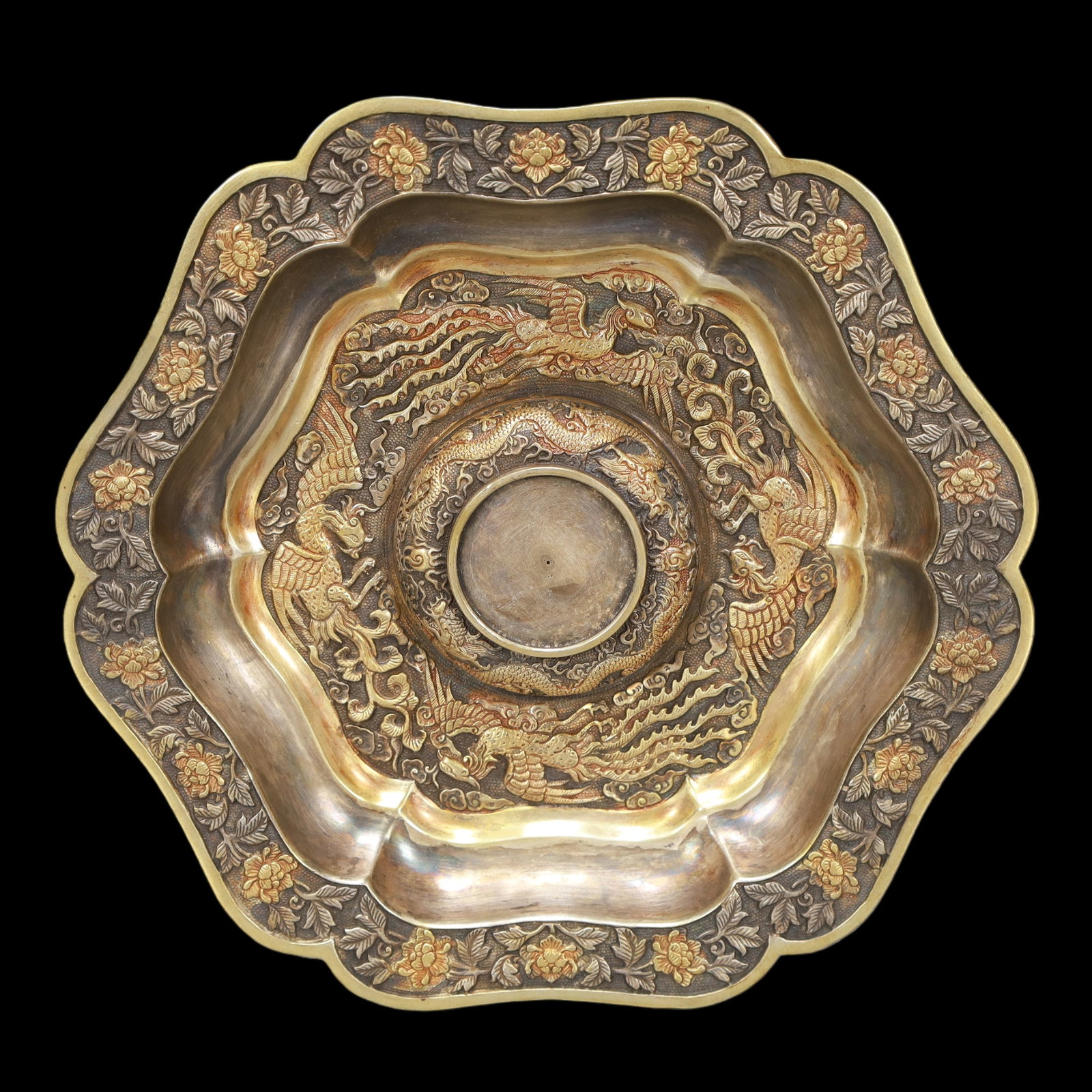 A Exquisite Gilt Silver Lotus Pattern Dragon and Phoenix Pattern Cup - 8