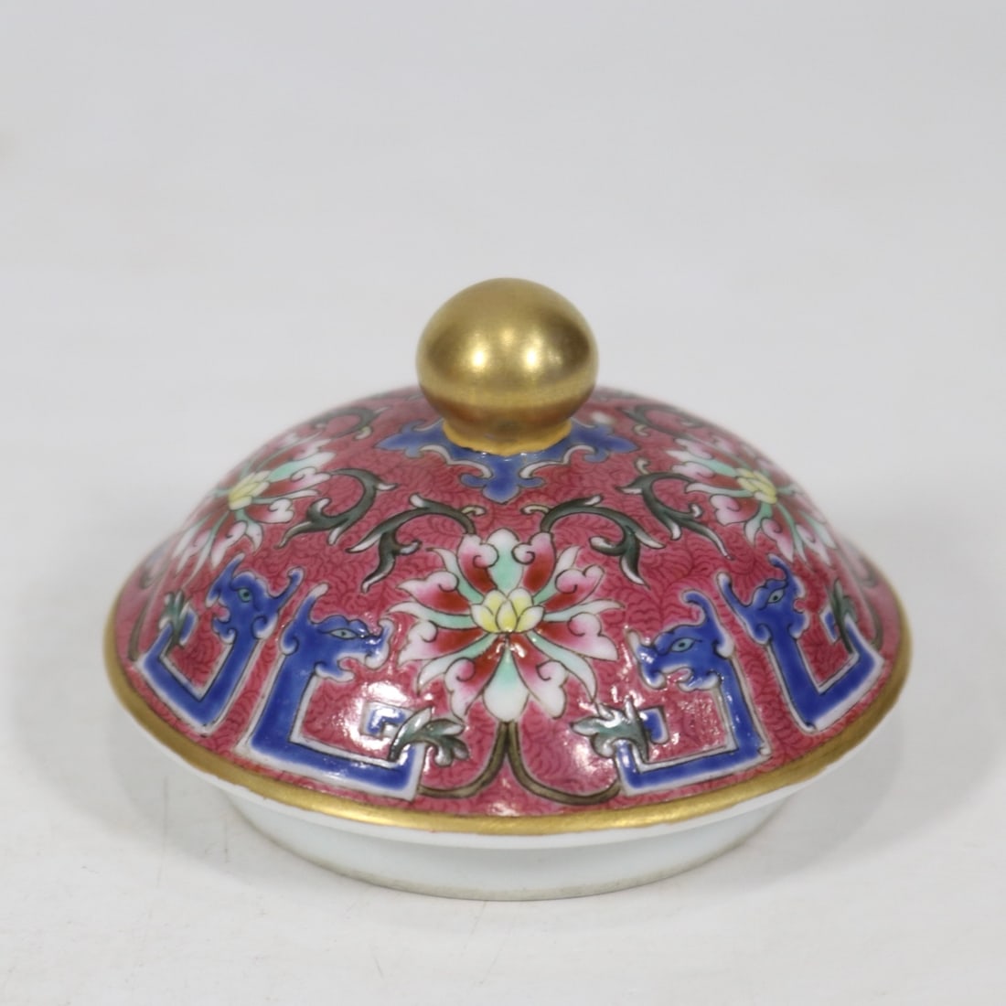 An Exquisite Ruby Red-Glazed Lotus Pattern Dragon Pattern Teapot - 6