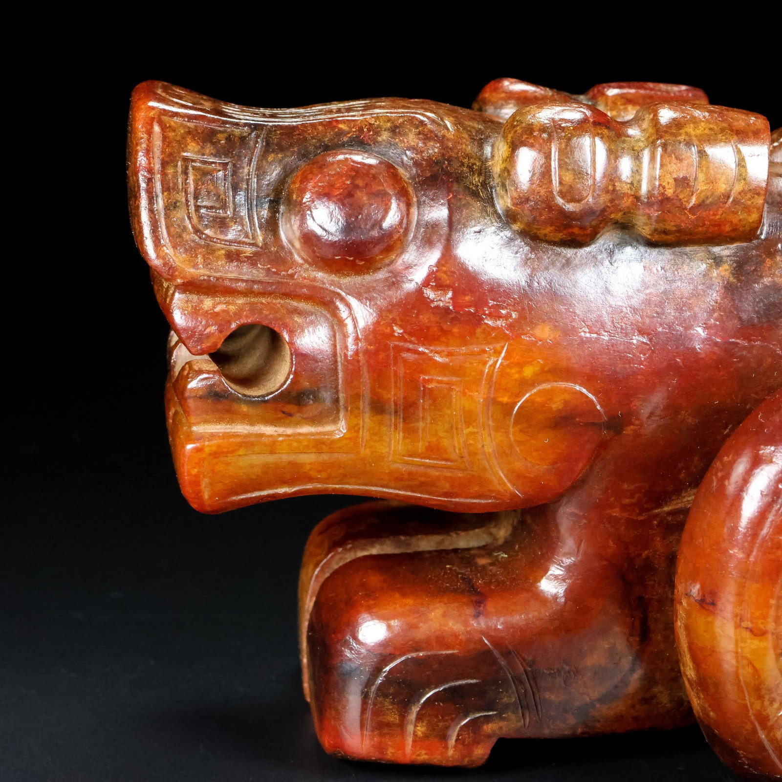 An Exquisite White Jade Dragon Ornament - 4