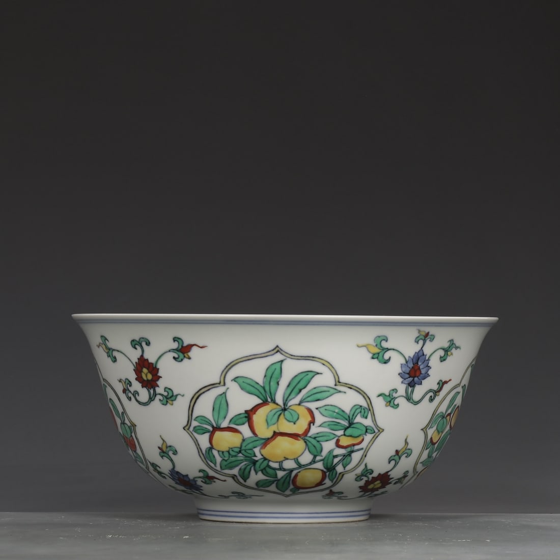 An Exquisite Doucai Flower and Fruit Pattern Bowl - 4
