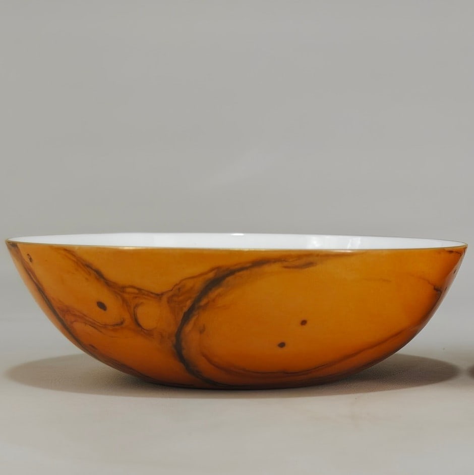 An Exquisite Famille-Rose Imitation Stone Grain Glaze Character and Story Pattern Bowl: An Exquisite Famille-Rose Imitation Stone Grain Glaze Character and Story Pattern Bowl Qing Dynasty, China Qianlong Six-character Mark Size:4cmx12.7cm (The Dimensions Of All Batches Are Manually Measu