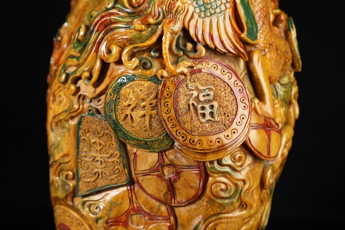 An Exquisite Shoushan Stone Dragon Pattern Seal Ornament - 10