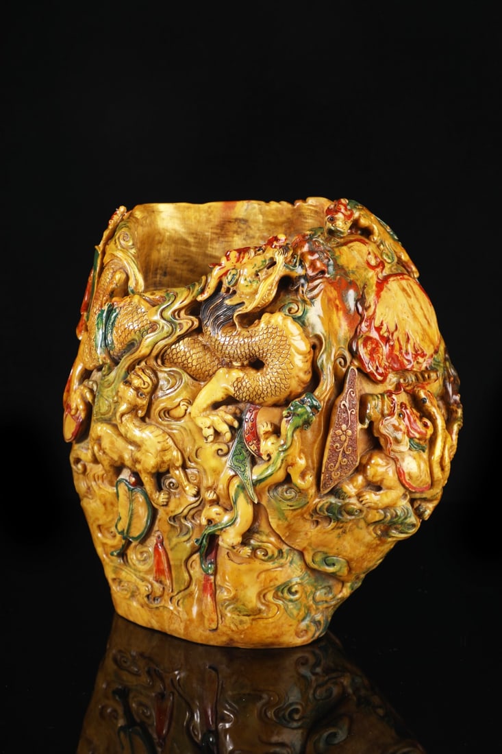 An Exquisite Shoushan Stone Dragon Pattern Seal Ornament - 3