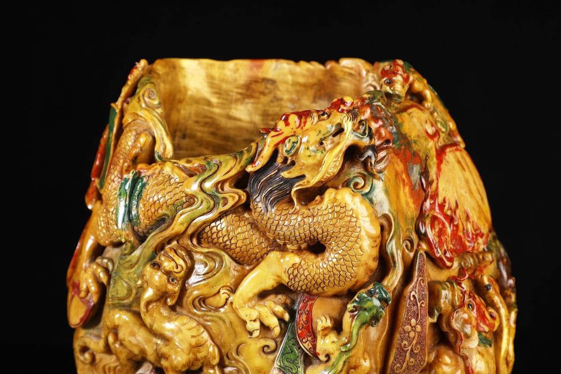 An Exquisite Shoushan Stone Dragon Pattern Seal Ornament - 5
