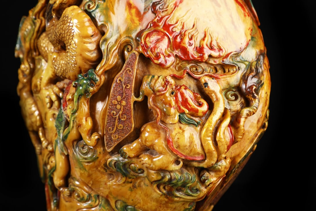 An Exquisite Shoushan Stone Dragon Pattern Seal Ornament - 6