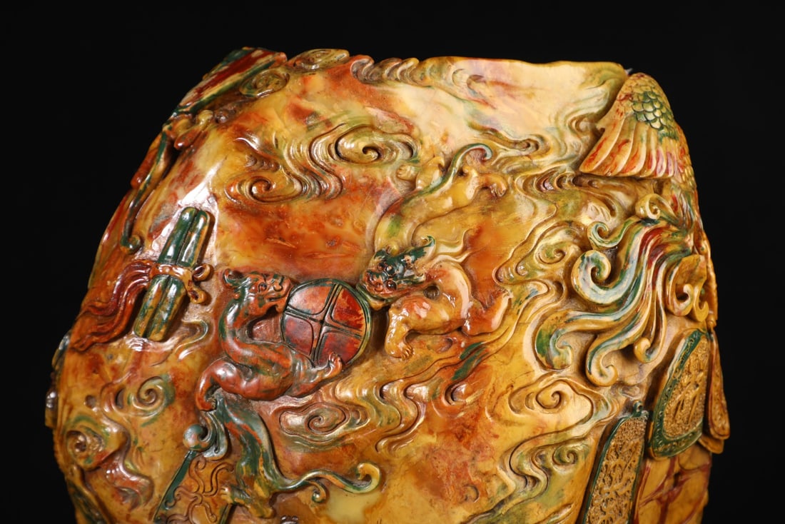 An Exquisite Shoushan Stone Dragon Pattern Seal Ornament - 7