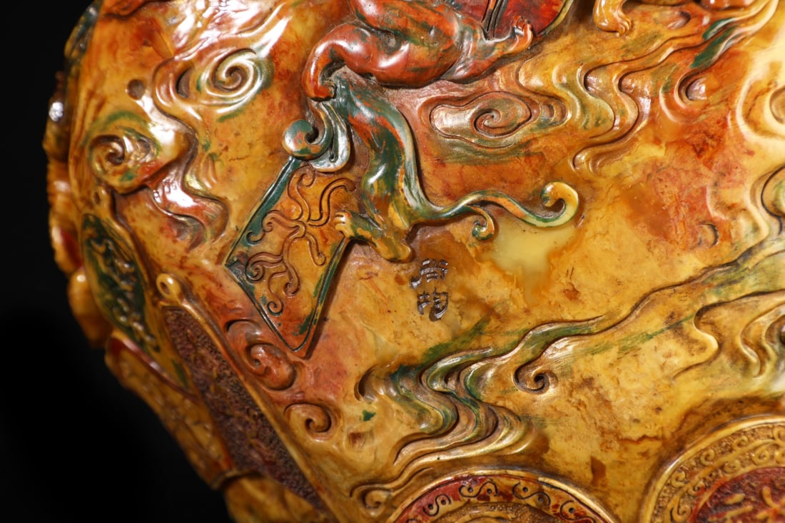 An Exquisite Shoushan Stone Dragon Pattern Seal Ornament - 8