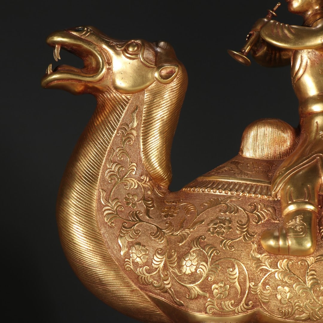 An Exquisite Gilt Bronze Camel Ornament - 2