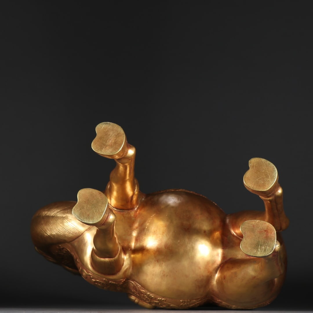 An Exquisite Gilt Bronze Camel Ornament - 9