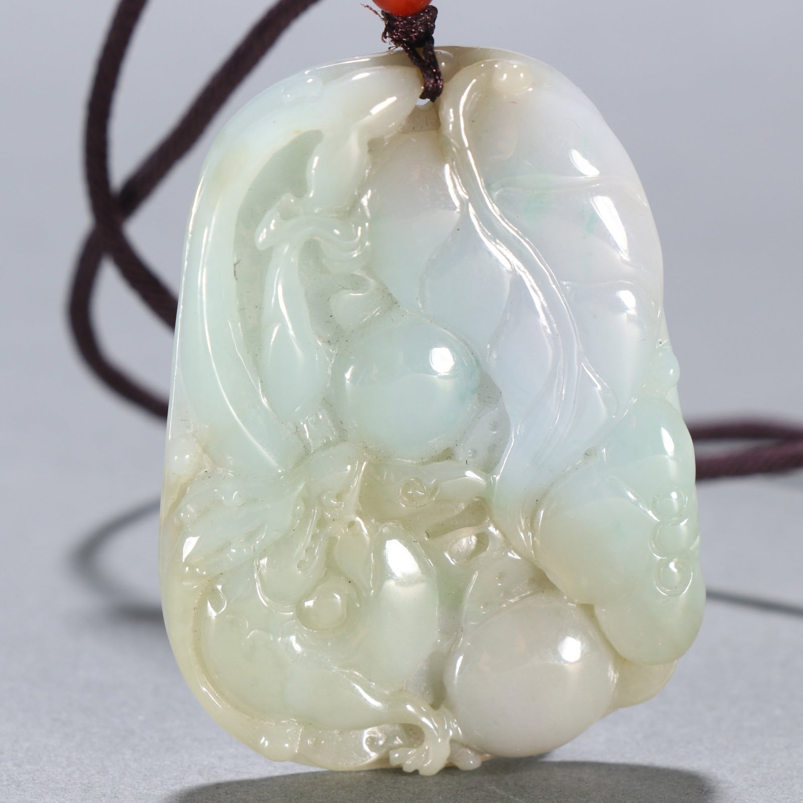 An Exquisite Jadeite Chi-Dragon Pattern Brand - 2