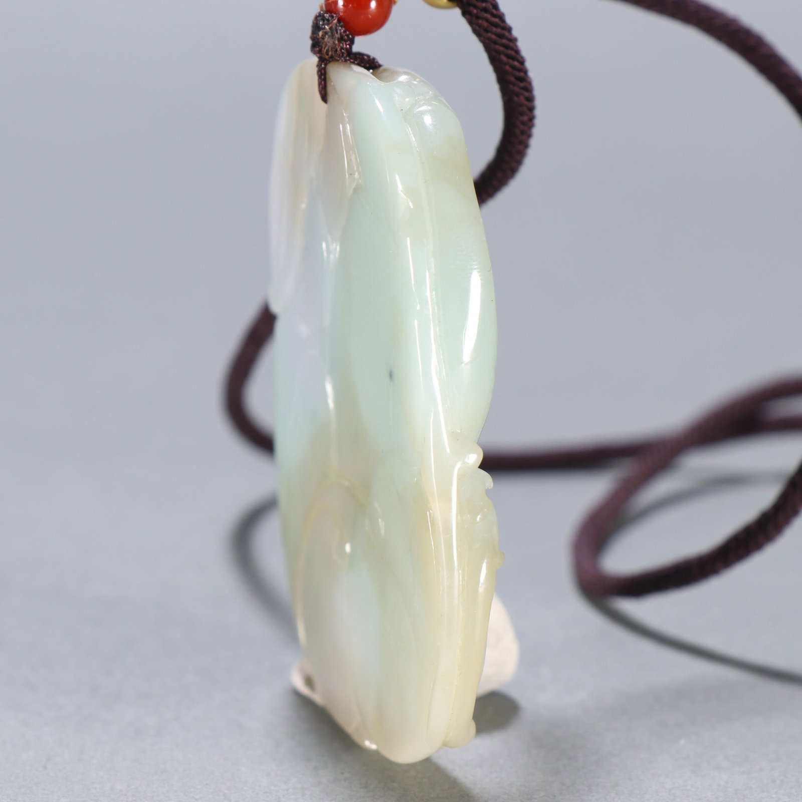 An Exquisite Jadeite Chi-Dragon Pattern Brand - 6