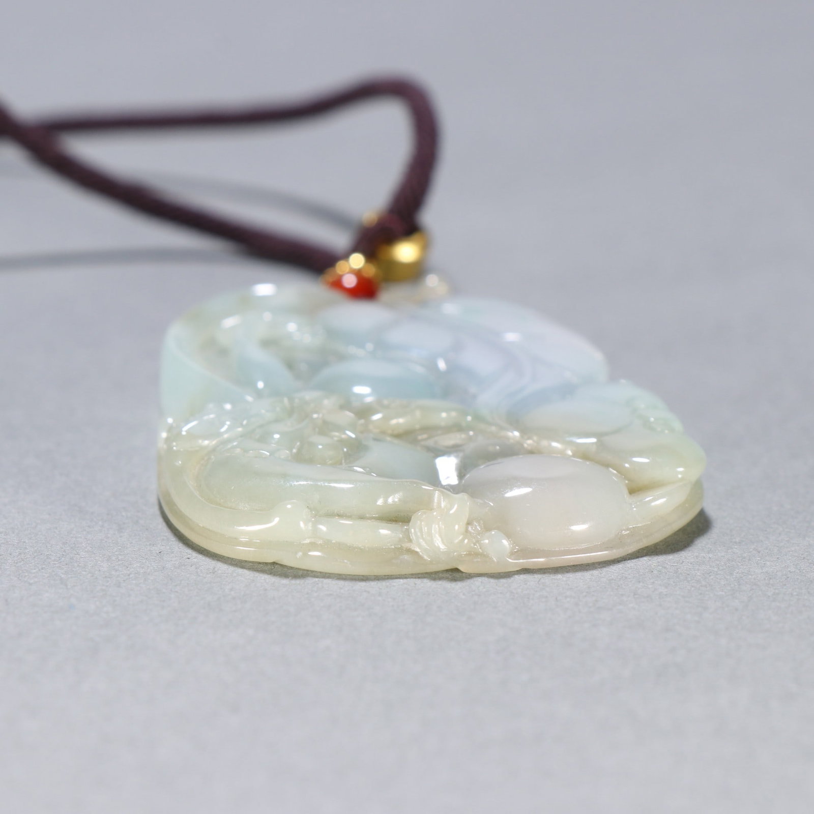 An Exquisite Jadeite Chi-Dragon Pattern Brand - 9