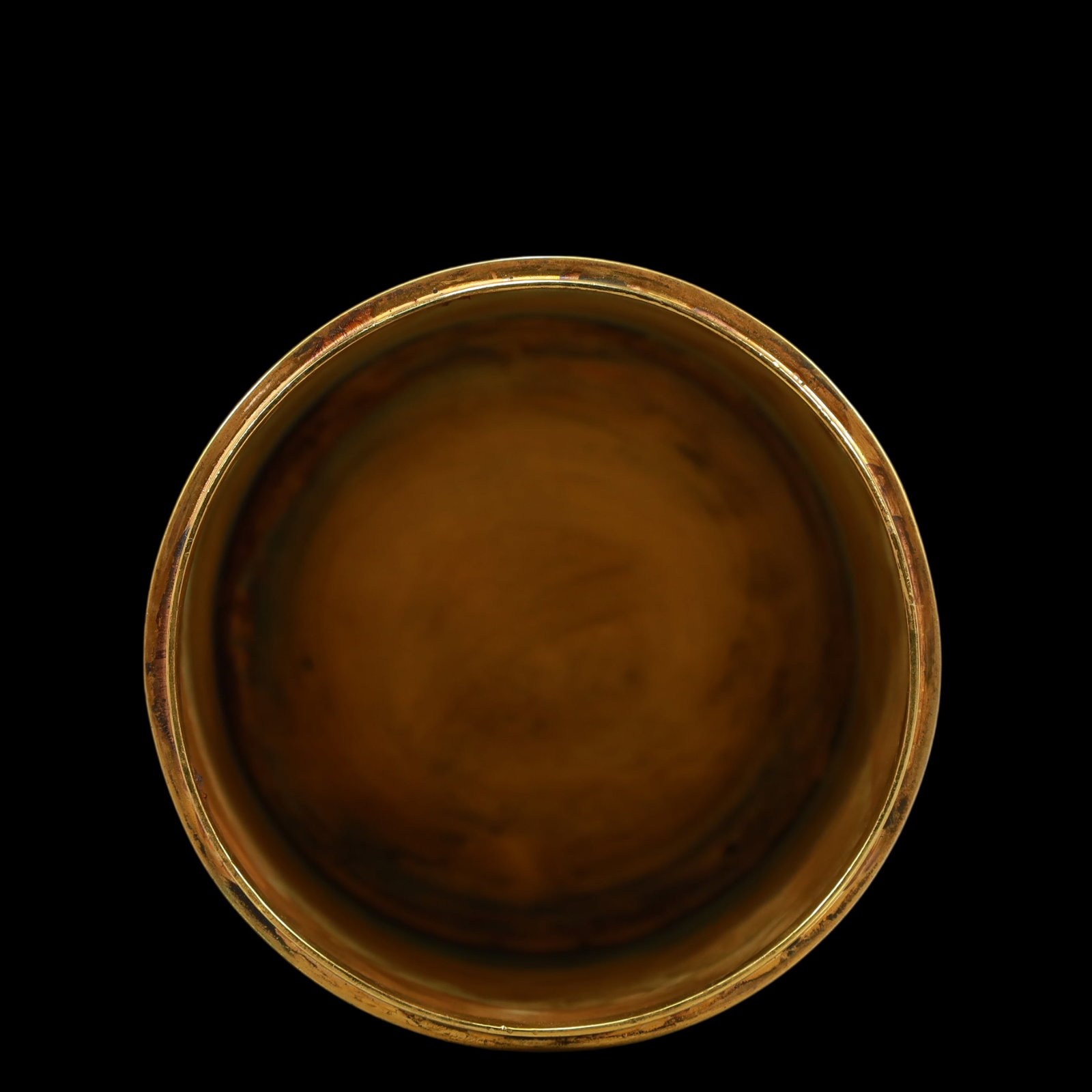 A Exquisite Gilt Bronze Auspicious Beast Pattern Bats and Peach Pattern Brush Pot - 6