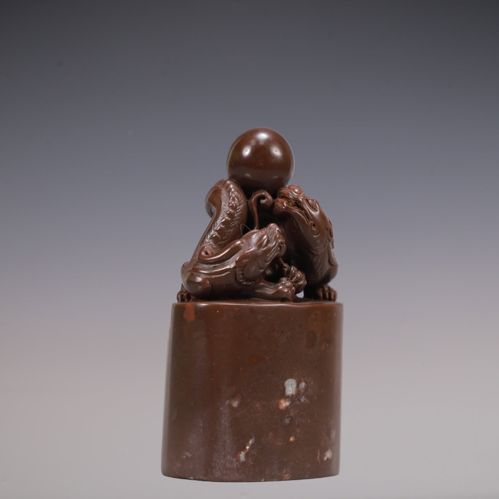 A Exquisite Shoushan Stone Auspicious Beast Seal - 3