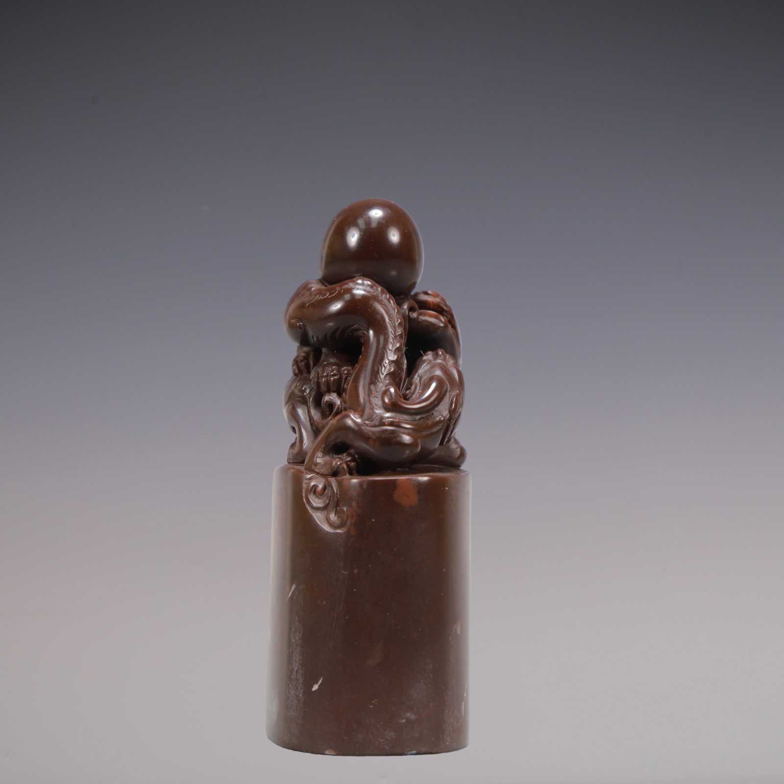 A Exquisite Shoushan Stone Auspicious Beast Seal - 4