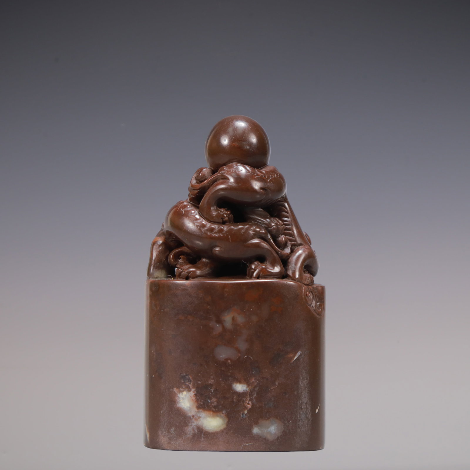 A Exquisite Shoushan Stone Auspicious Beast Seal - 5