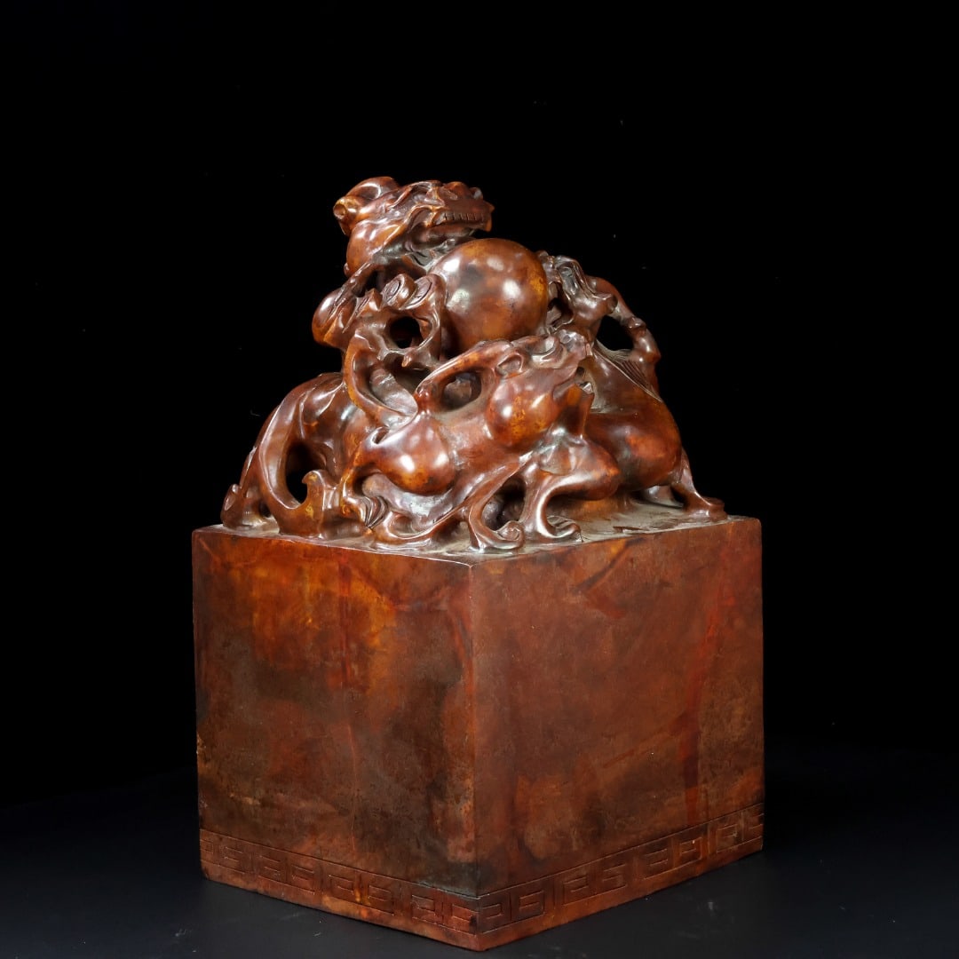 An Exquisite White Jade Auspicious Beast Seal - 3