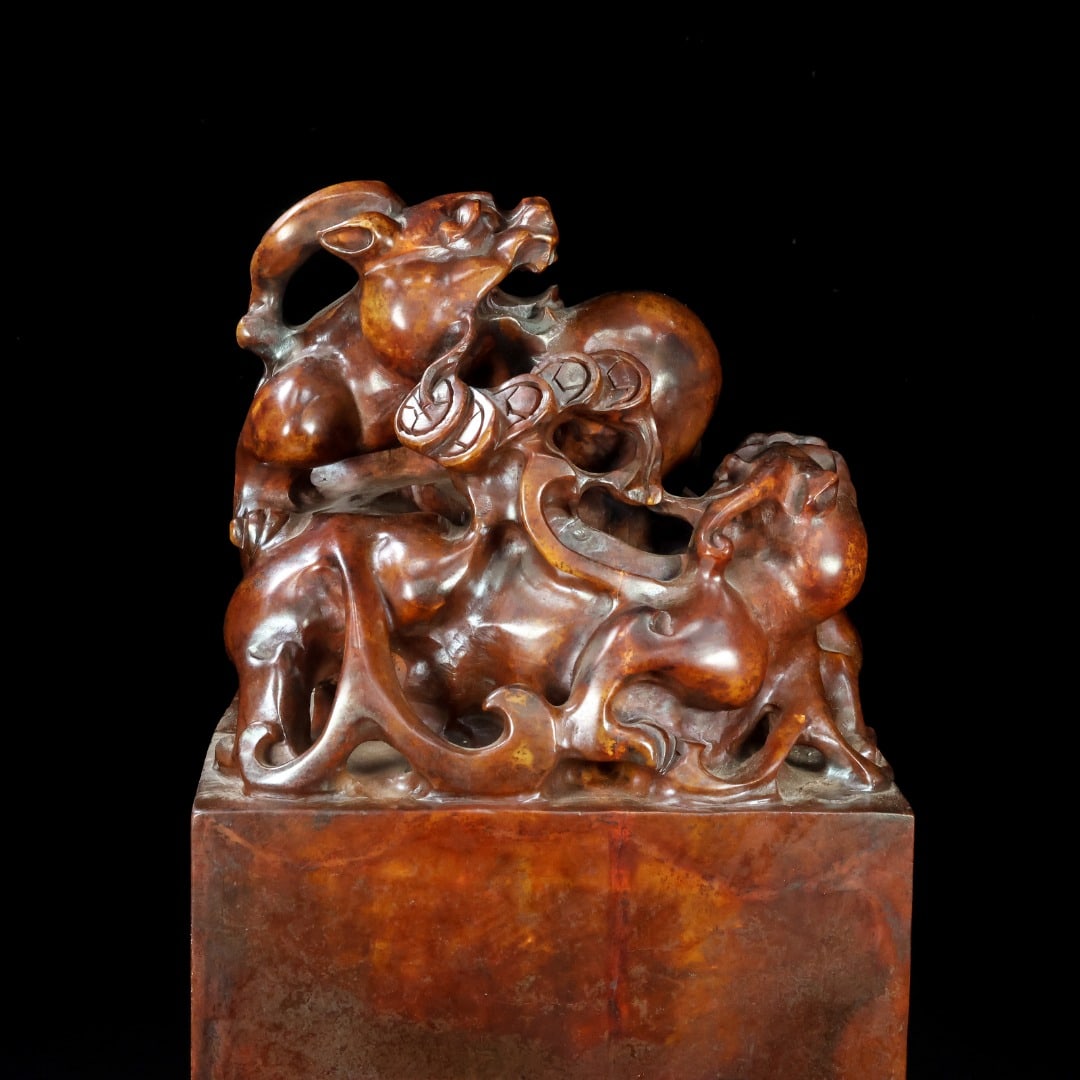 An Exquisite White Jade Auspicious Beast Seal - 5