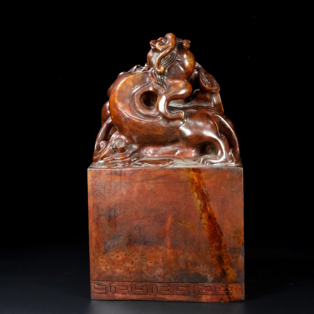 An Exquisite White Jade Auspicious Beast Seal - 6