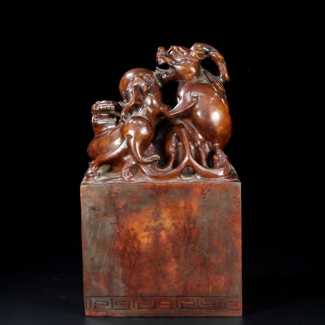 An Exquisite White Jade Auspicious Beast Seal - 7