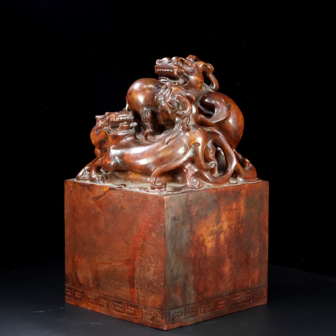 An Exquisite White Jade Auspicious Beast Seal - 8