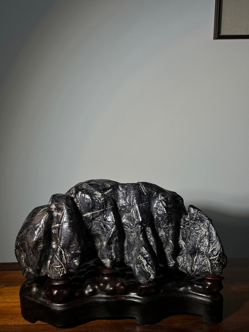 An Exquisite Lingbi Stone ?Ornament: An Exquisite Lingbi Stone ?Ornament Qing Dynasty, China Size:56cmx38cmx30cm (The Dimensions Of All Batches Are Manually Measured.If You Need More Detailed Information, Please Contact Our Customer