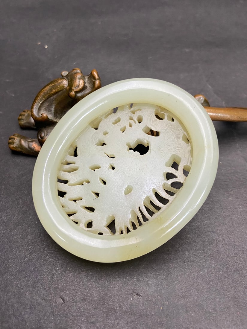 An Exquisite White Jade Phoenix Pattern Ornament - 5
