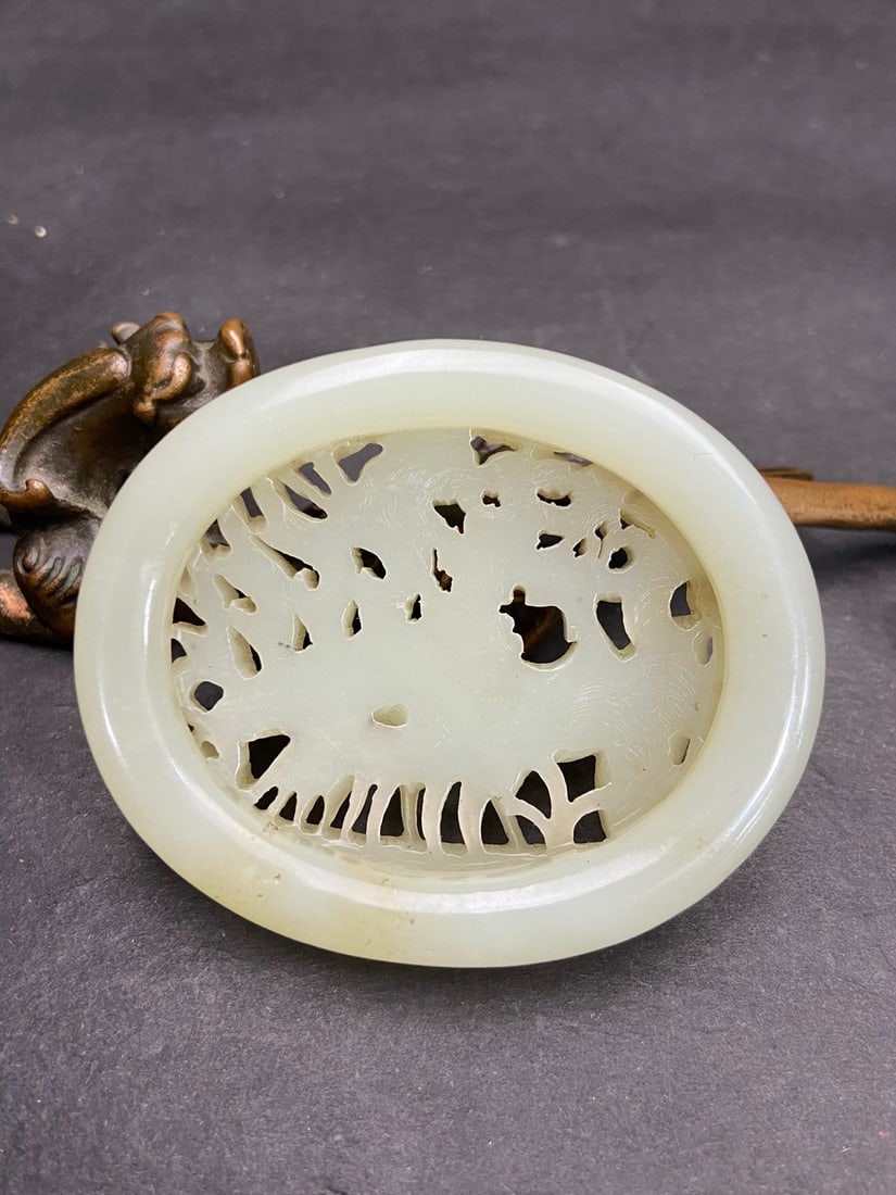 An Exquisite White Jade Phoenix Pattern Ornament - 9
