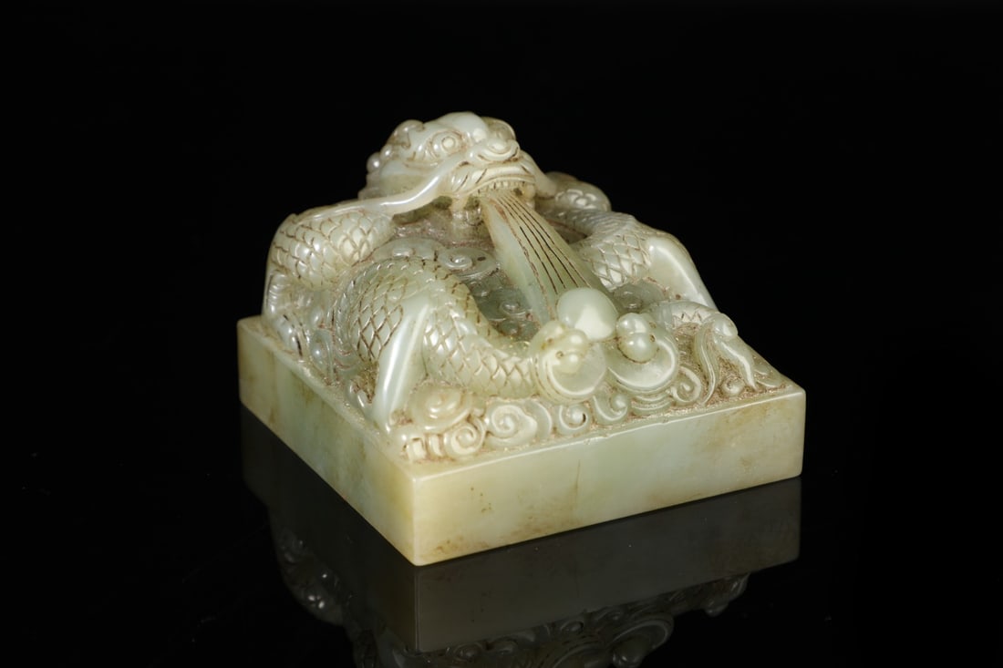 An Exquisite White Jade Dragon Pattern Seal - 6
