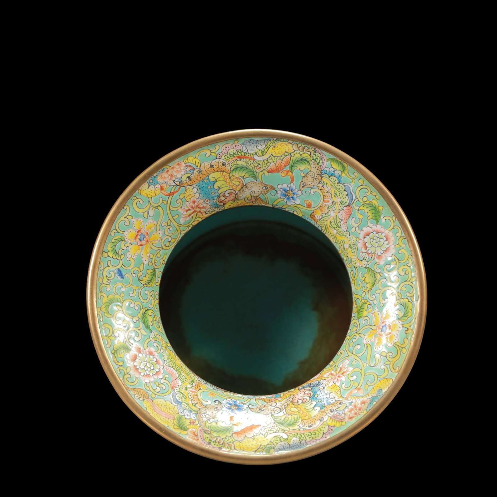 A Exquisite Coppery Enamel Lotus Pattern Flower Pattern Jar - 5